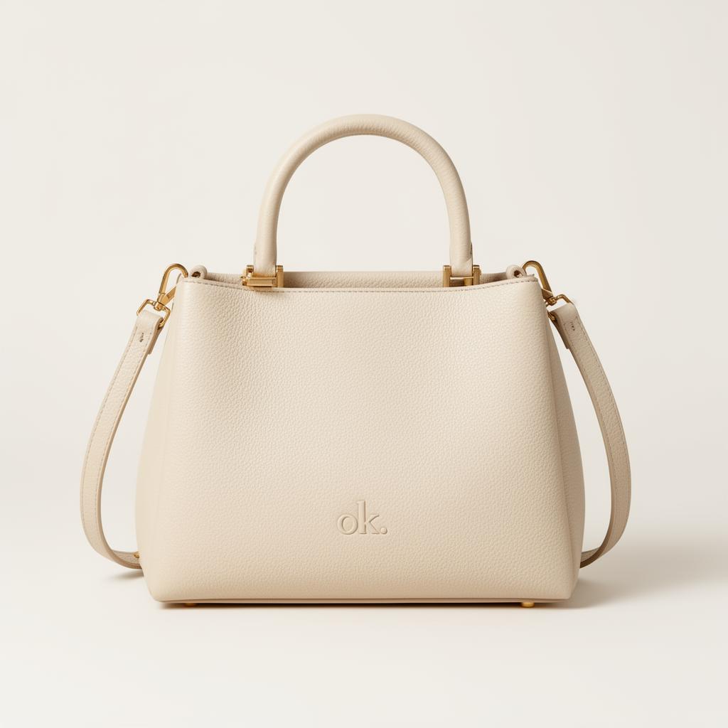 ok. Cream Top-Handle Bag