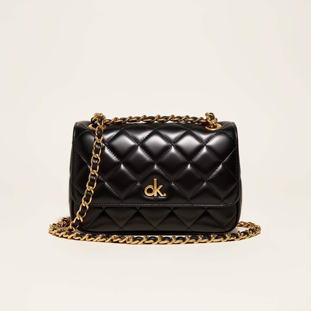 ok. Noir Quilted Chain Bag